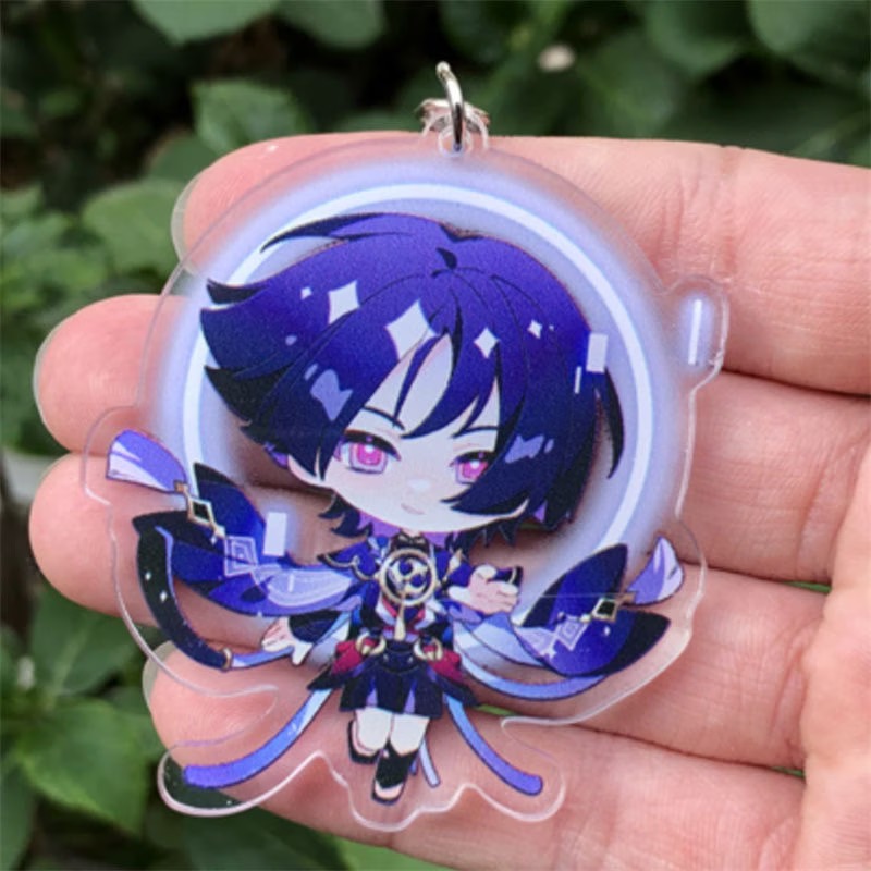 Anime Merchandise Keychain - Llavero de Cosplay de Genshin Impact,