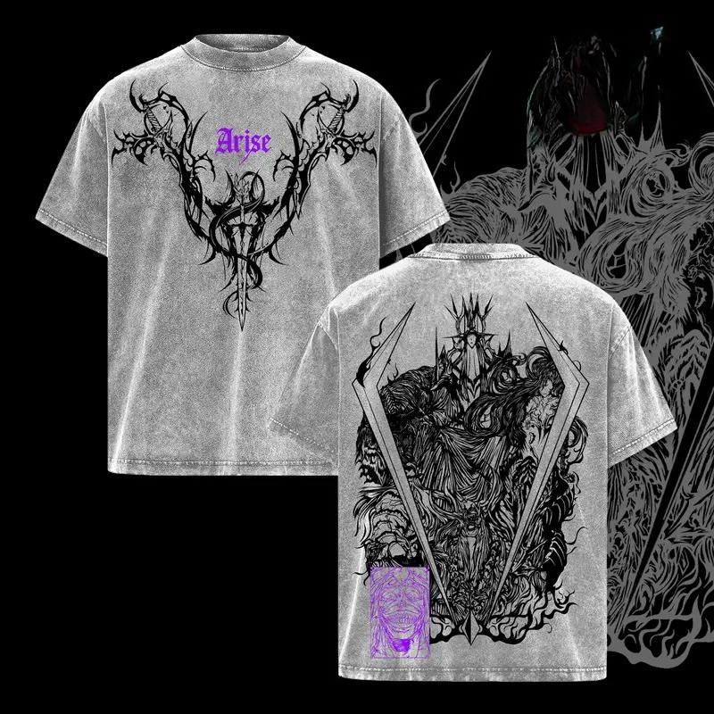 Anime Merchandise Solo Leveling - Camiseta Estampada de Anime Solo Leveling