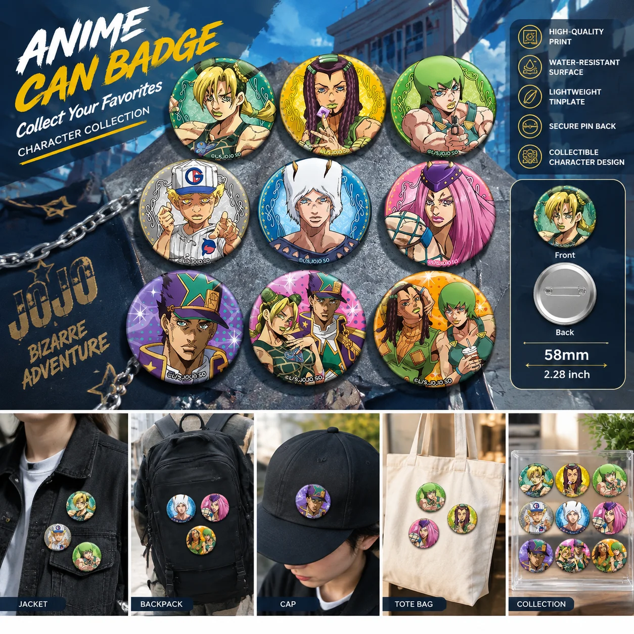 Anime Merchandise Keychain - JoJo's Bizarre Adventure: Stone Ocean, Jolyne