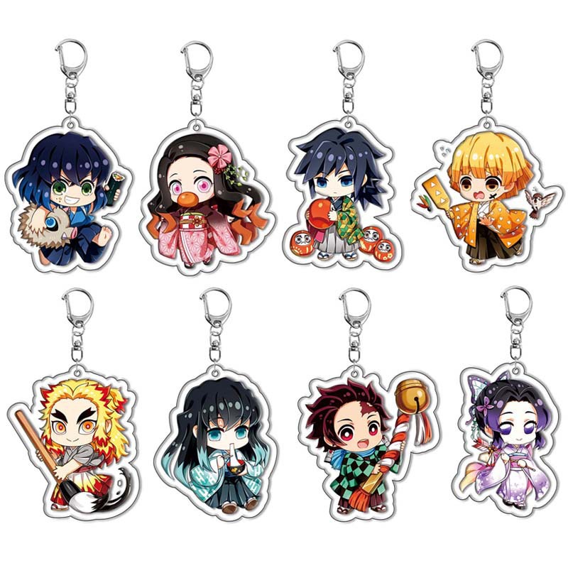 Anime Merchandise Keychain - Llavero acrílico Demon Slayer Kimetsu no