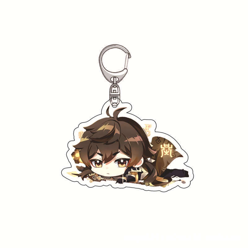 Genshin-Llavero acrílico de im - Anime Merchandise Keychain reseña y precio