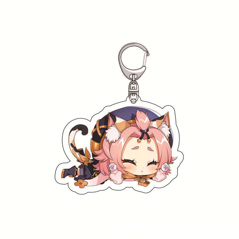 Genshin-Llavero acrílico de im - Anime Merchandise Keychain reseña y precio